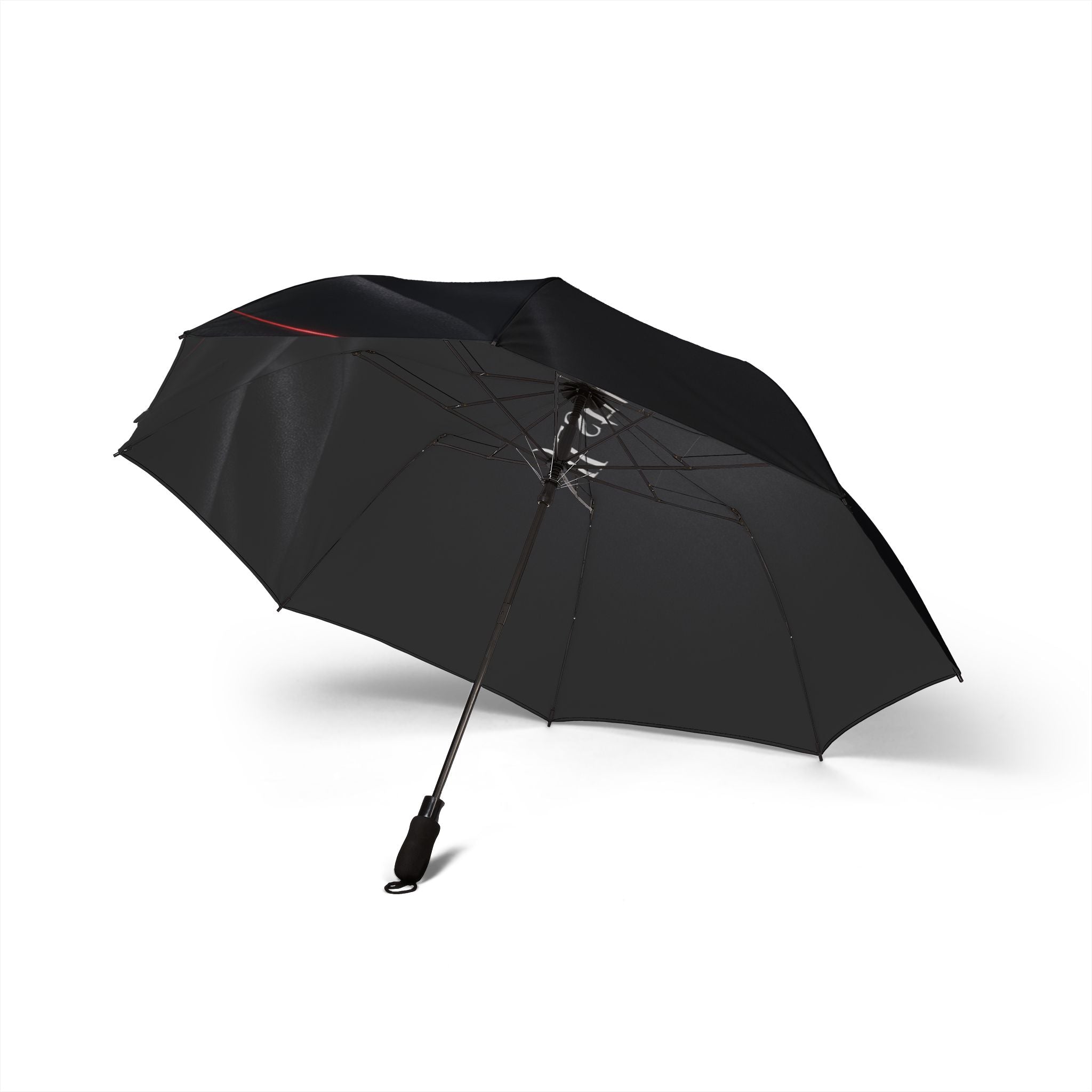 Semi-Automatic Foldable Umbrella — Compact Black Travel Umbrella with "Il Studio" Logo